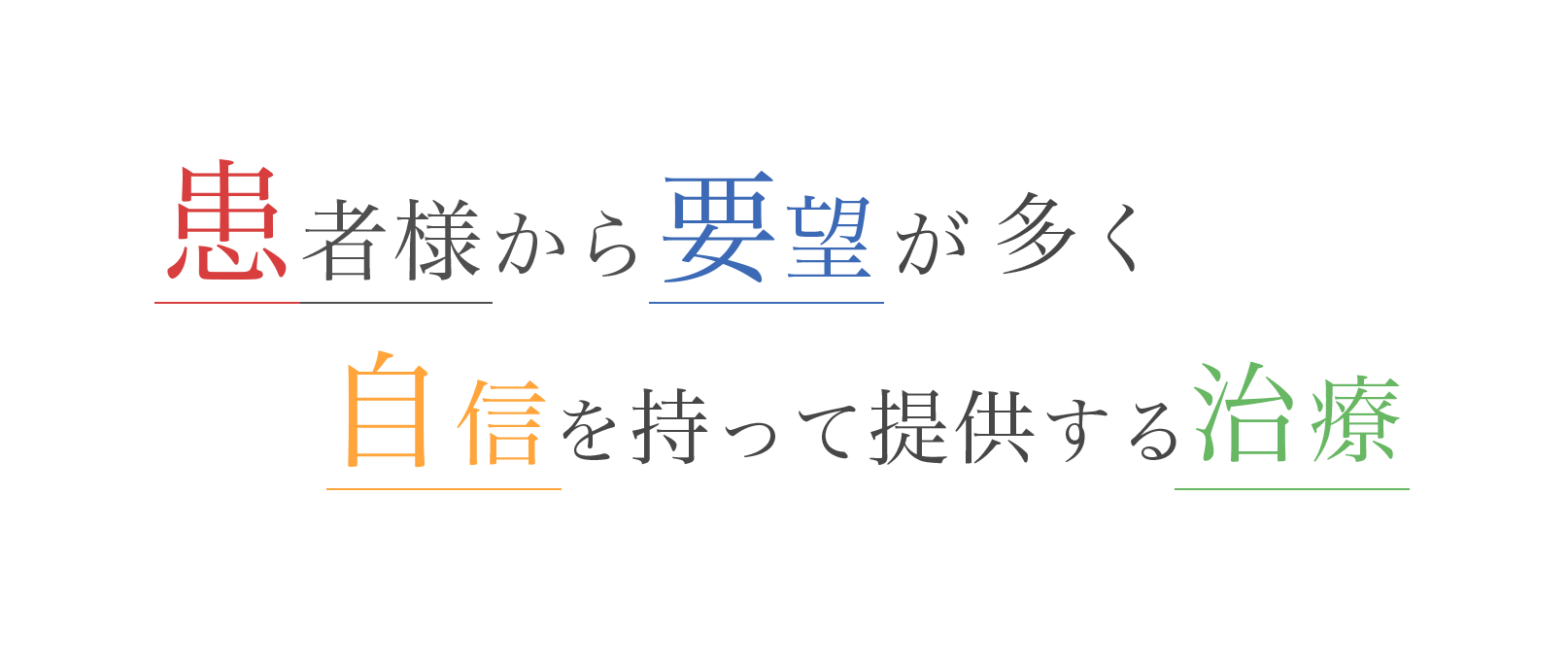 患者様から要望が自信を持って提供する